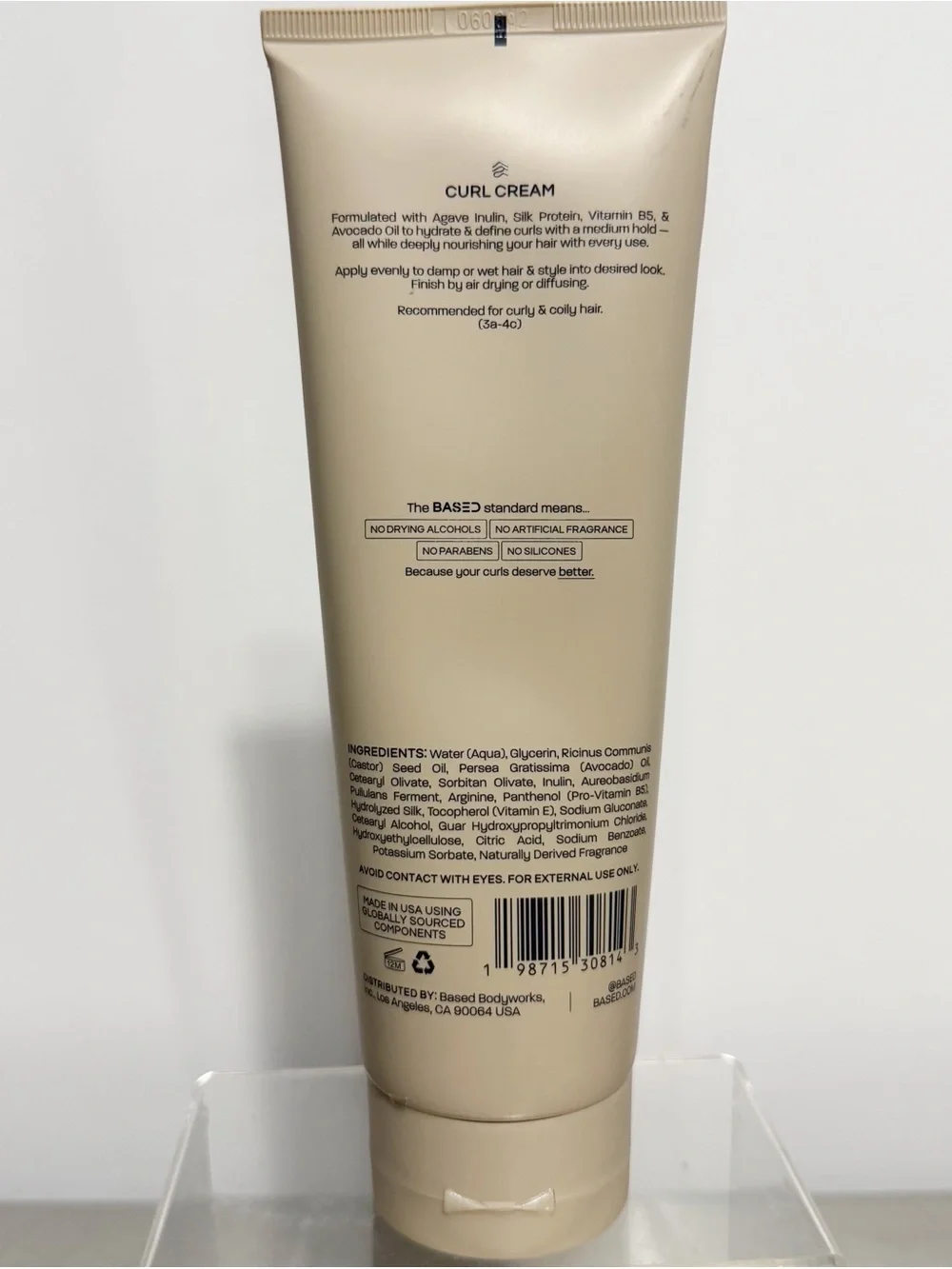 BASED Santal CURL CREAM, Defines & Hydrates, 8.5 fl oz (250mL) - New / Sealed